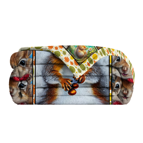 自产法莱绒毛毯 白肚松鼠 150X200cm （temu仅可自提）-3