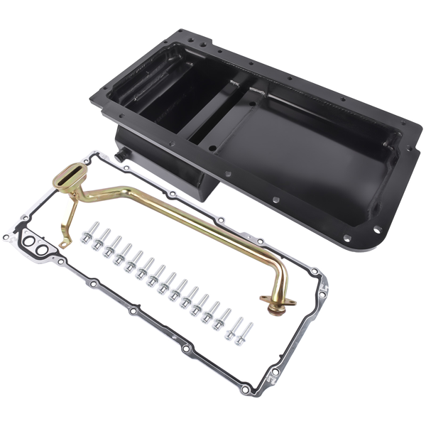 油底壳 Rear Sump Oil Pan Kit Black Fit for Chevrolet Small Block V8 GEN. III/IV (LS Based) GM LS LS1 LS2 LS3 LS6 Engines 7 Quarts 81004-R-4
