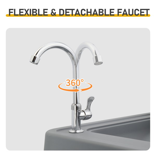 115*60*94.5cm 灰色 户外杀鱼桌 HDPE 长方形-6