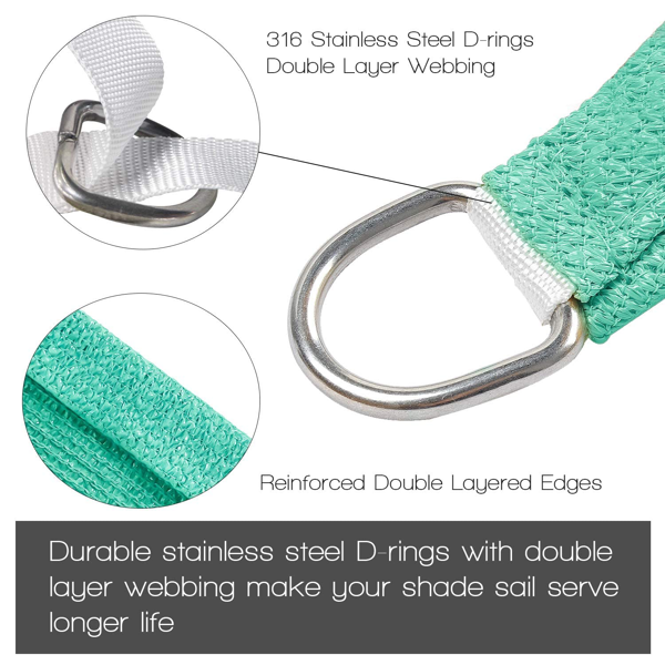 12'X16' 松石纯色HDPE遮阳帆-3