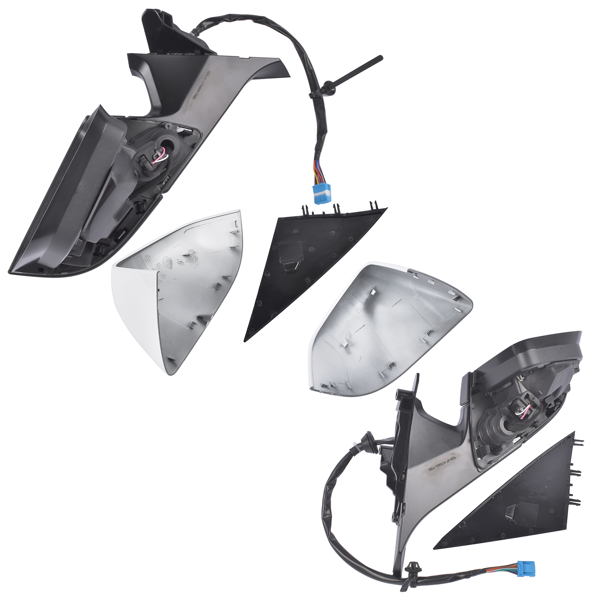 后视镜 2Pcs White Power Door Mirrors with Memory Heated Fits for Tesla Y 2020-2023 1594112-00-C 1594111-00-C-7