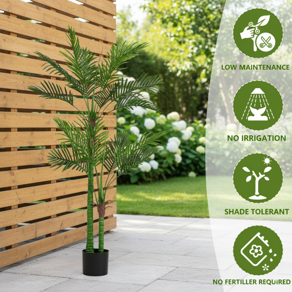 6英尺仿真树仿真自然的郁郁葱葱的人造植物室内盆栽树绿叶茂盛高端装饰仿真，适合家庭、办公室、卧室或酒店装饰 FBA发货-8