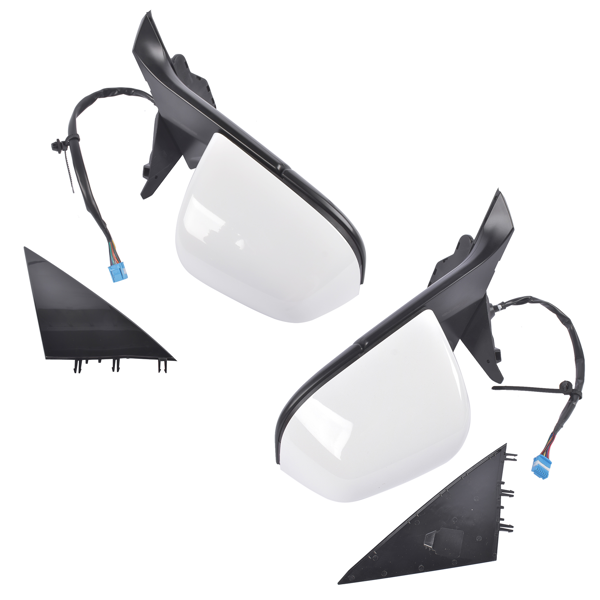 后视镜 2Pcs White Power Door Mirrors with Memory Heated Fits for Tesla Y 2020-2023 1594112-00-C 1594111-00-C-3