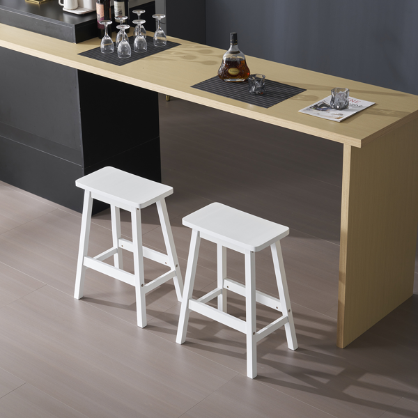 【同款编码：38873429】2pcs 松木 吧椅凳 枕型 座板凹进 白色-20