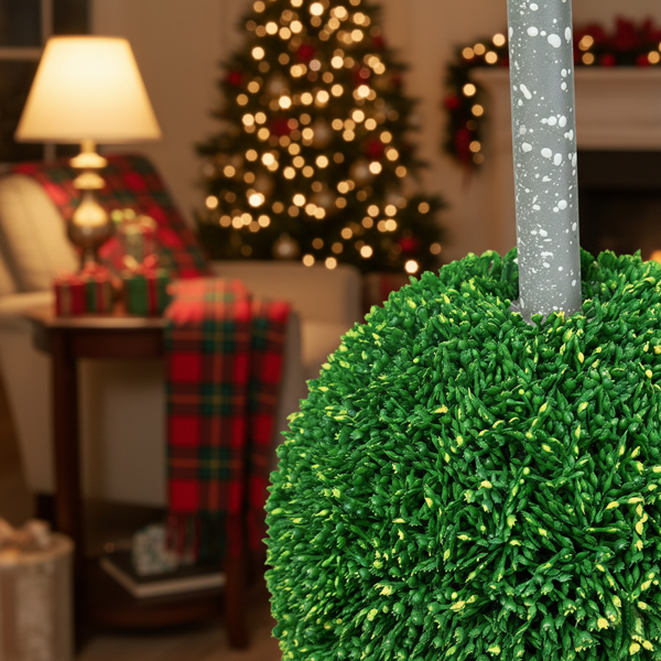 双层人造植物D7x26.5“金属螺旋圆形球上的自然球体装饰家居办公桌装饰FBA发货-8