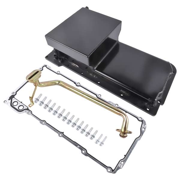 油底壳 Rear Sump Oil Pan Kit Black Fit for Chevrolet Small Block V8 GEN. III/IV (LS Based) GM LS LS1 LS2 LS3 LS6 Engines 7 Quarts 81004-R-2