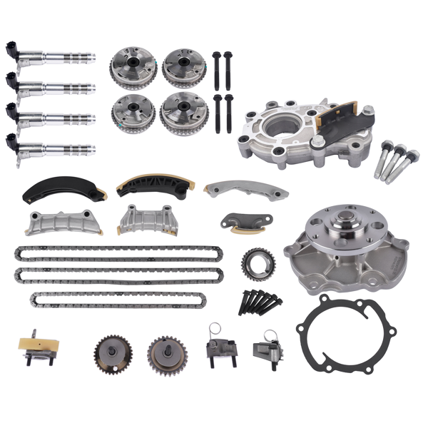 正时链条套装 Timing Chain Kit Oil & Water Pump VVT Sprockets Fit for Buick Enclave Lacrosse Cadillac ATS CTS Chevy Camaro Impala Malibu GMC Acadia Terrain Pontiac G6 G8 3.0L 3.6L V6 12633452 12640448 125660-2