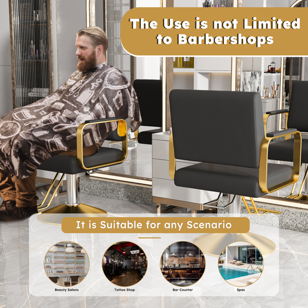 液压沙龙椅 - 360° 旋转理发师造型师椅带泵，不可倾斜美发椅，适用于美发沙龙、纹身和美容水疗（专业造型师设备）-11