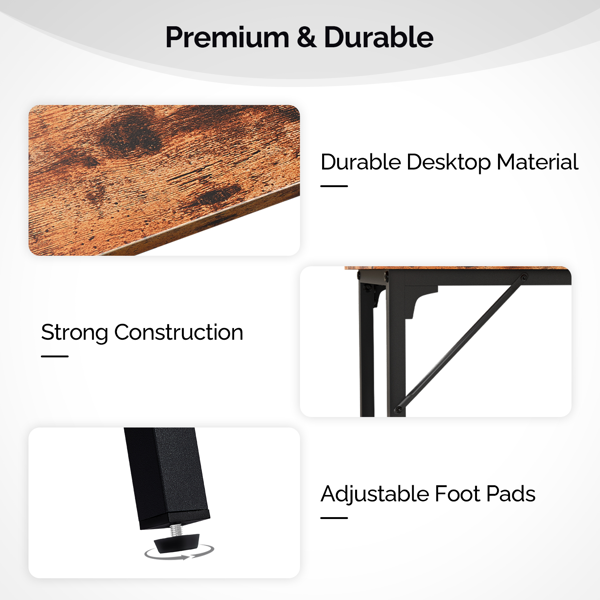 棕色 密度板 铁 110*38*99cm 吧桌 吧桌椅套装-3