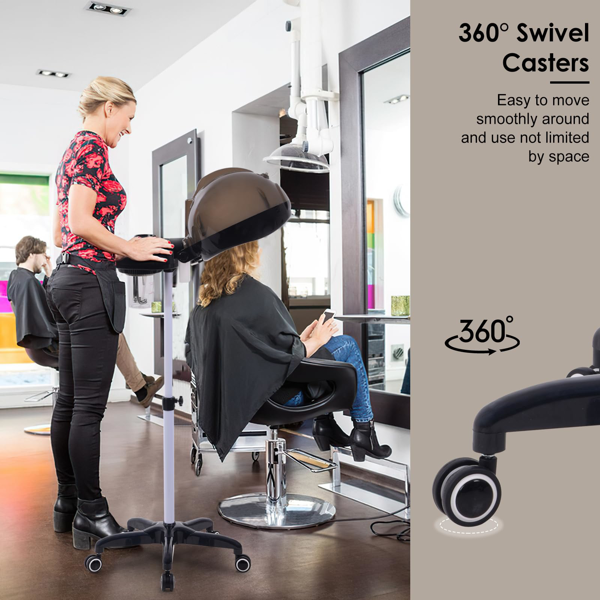 自然黑发专用立式蒸发器，带加热功能的加深护理蒸汽帽，可调节高度与角度，热雾保湿护色，家用沙龙级护理-6