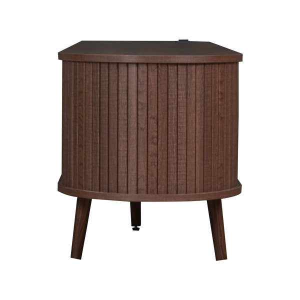 70英寸中世纪现代风格电视柜，适用于80英寸电视，带卷帘门、抽屉和电源插座，适用于客厅、卧室的电视柜-7