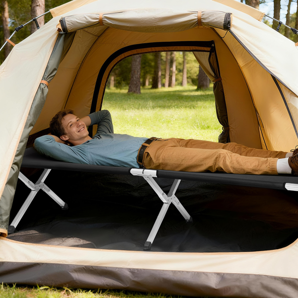 75in  黑色 户外行军床 铝床面支架 铁交叉脚 长方形 125kg-9