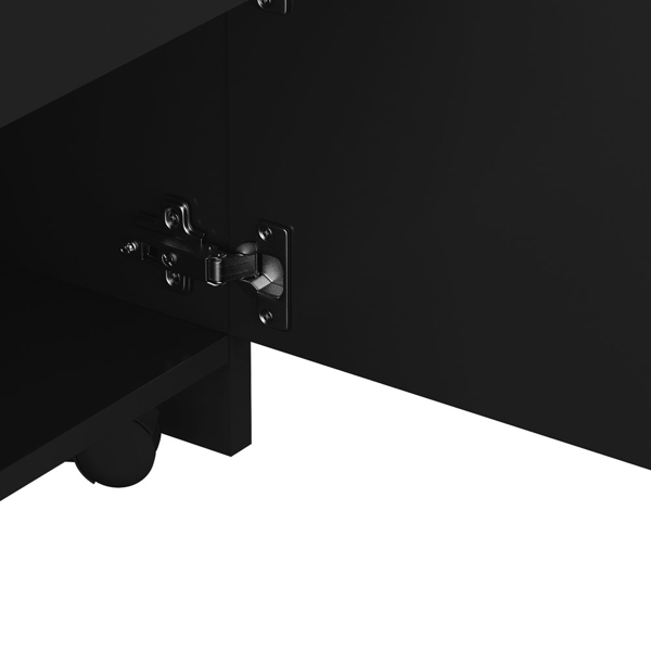 【同款编码：92007726】美容美发沙龙折叠抽屉spa三层柜设备  带锁 黑色-3