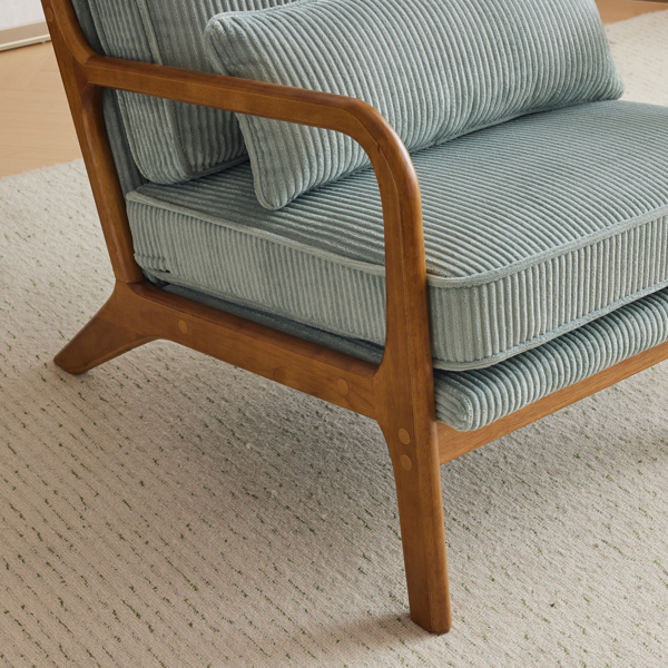 1pcs款 矮扶手椅 65*80*78cm 条绒 蓝绿色 室内休闲椅-24