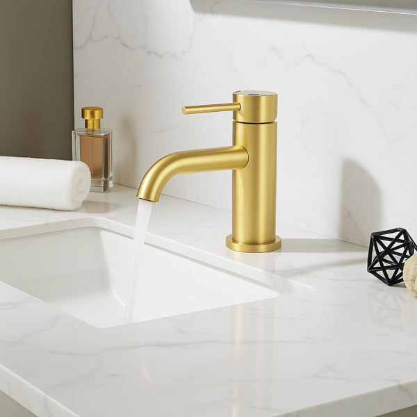 单柄浴室水龙头卫生间水龙头不锈钢单孔T10，拉丝金【周末不发货，TK/TEMU订单仅支持自提】-9