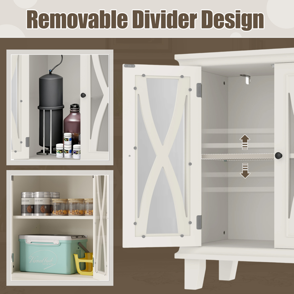 20加仑鱼缸架，带电源插座（4个交流电插座，2个USB接口），农舍风格装饰水族箱架家具，带可调节层板，10-20加仑爬行动物/龟缸架，带储物柜，米色-3