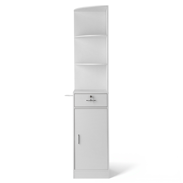 15厘E0刨花板麻面 转角三层1门一抽 沙龙柜 白色-2