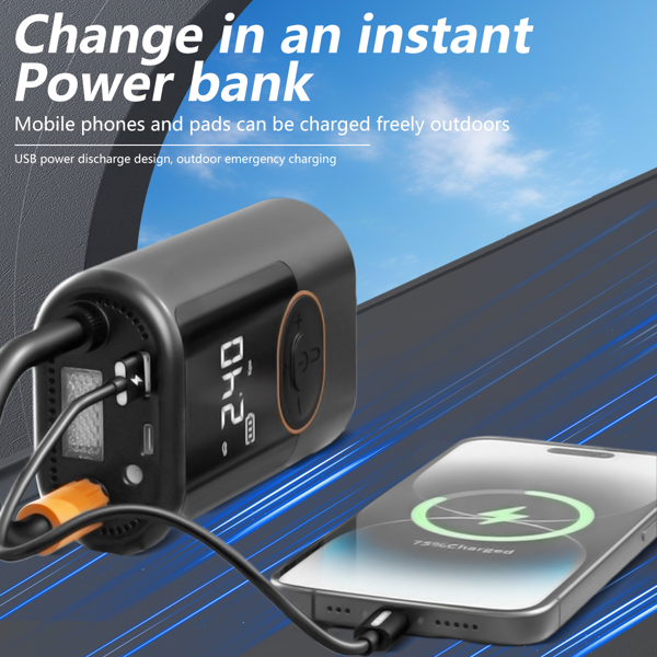 便携式大屏幕全触摸屏汽车气泵无线轮胎充气泵汽车/摩托车/自行车/球用充气机空气压缩机泵-10