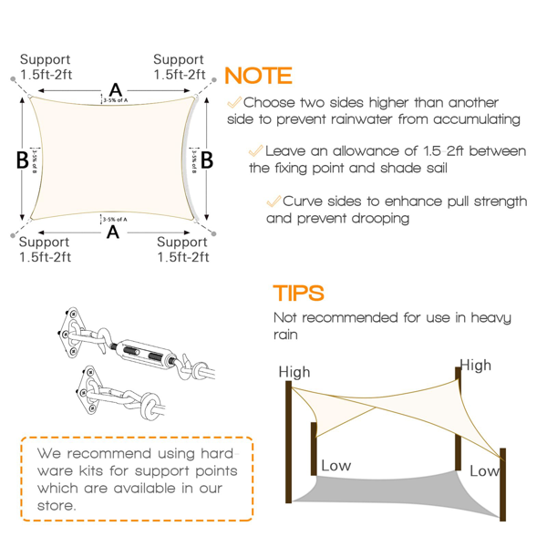 10'X10'米白色HDPE遮阳帆-2