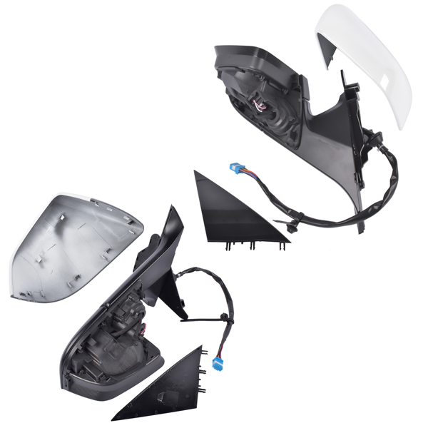 后视镜 2Pcs White Power Door Mirrors with Memory Heated Fits for Tesla Y 2020-2023 1594112-00-C 1594111-00-C-8