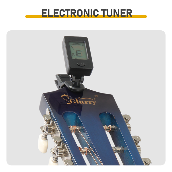 38寸 圆桶 椴木 原声 民谣吉他 罩光蓝-7