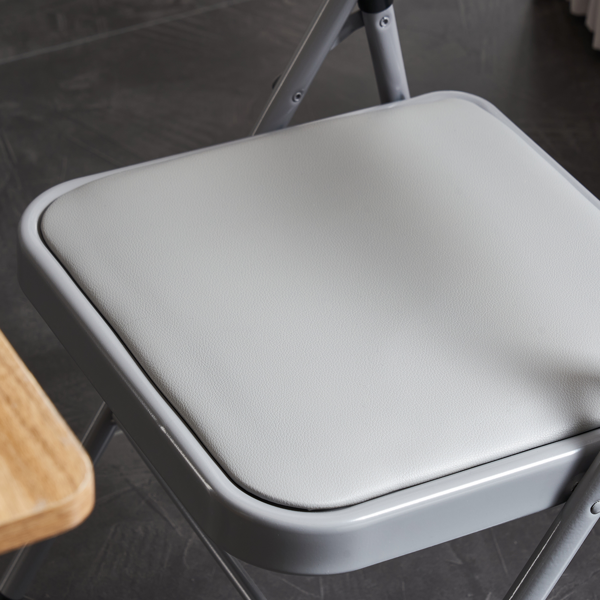 【同款编码：31709558】6pcs PVC 钢管 灰色 软包折叠椅 40*45*78cm-25