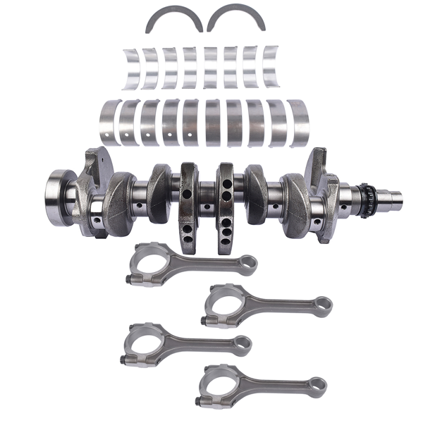 曲轴套装 Crankshaft with 4x Connecting Rod & Rod Bearing Kit Fit for Hyundai Accent 1.6L 2012-2017-4