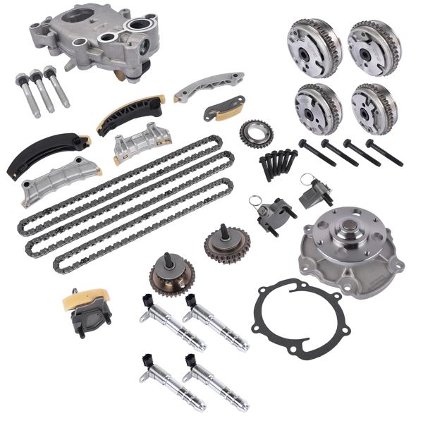 正时链条套装 Timing Chain Kit Oil & Water Pump VVT Sprockets Fit for Buick Enclave Lacrosse Cadillac ATS CTS Chevy Camaro Impala Malibu GMC Acadia Terrain Pontiac G6 G8 3.0L 3.6L V6 12633452 12640448 125660-7