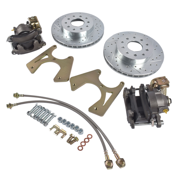 刹车盘套装 Rear Disc Brake Kit w/ E-Brake Fit for GM 10 & 12 Bolt Bolt-On Buick Skylark Chevy Chevelle Nova/Chevy II El Camino Olds 442 Cutlass Pontiac GTO LeMans Tempest 91031924-2