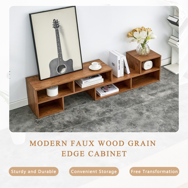 2 件套立方体电视柜，自由组合游戏娱乐中心媒体柜，开放式储物书架，适用于客厅，2 层书架 L 型电视柜，尺寸为 47.2*12*13.4。-6