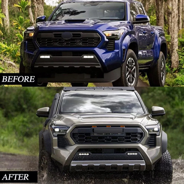 黑色前保险杠格栅，适用于丰田TACOMA 2024格栅，带LED和灯条Md-14