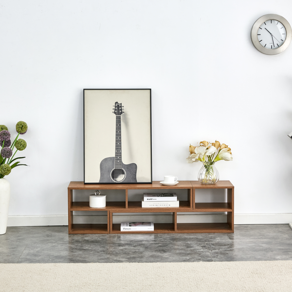 2 件套立方体电视柜，自由组合游戏娱乐中心媒体柜，开放式储物书架，适用于客厅，2 层书架 L 型电视柜，尺寸为 47.2*12*13.4。-7