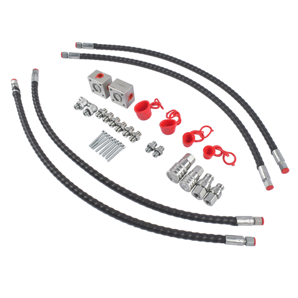 连接软管套件 2 Three Way Diverter Valves Fit for 1-2 Ton Mini Excavator w/ Quick Connects Alloy-5