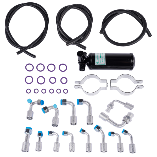 空调软管 Universal 134a Air Conditioning Hose Kit R-Ring & Fittings & Drier & AC Hose Kit-2