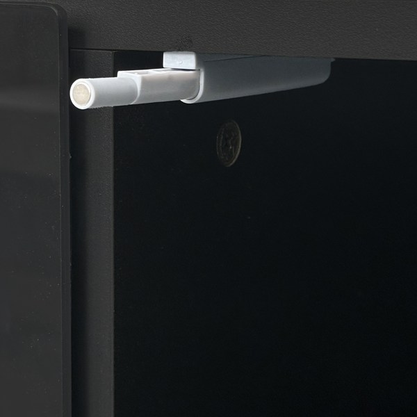 时尚现代电视柜，配备 34.2 英寸非加热式电壁炉，高光泽娱乐中心，带 2 个柜子，适用于最大 78 英寸电视的媒体控制台，黑色-8