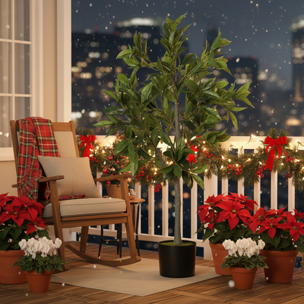 人造树圣诞节盆栽假植物天然绿树度假客厅办公室家居装饰FBA发货-3