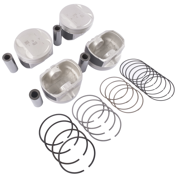 活塞套装 Engine Piston & Ring Set For Hyundai Sonata Tucson Kia Santa Fe Kia Optima Sportage G4KD 2.0L L4 GAS DOHC 2005-2012 234102G000, 230402G200-2