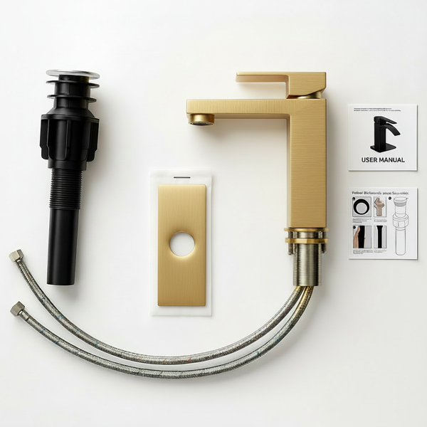 单柄浴室水龙头卫生间水龙头不锈钢单孔-T20，拉丝金【周末不发货，TK/TEMU订单仅支持自提】-10