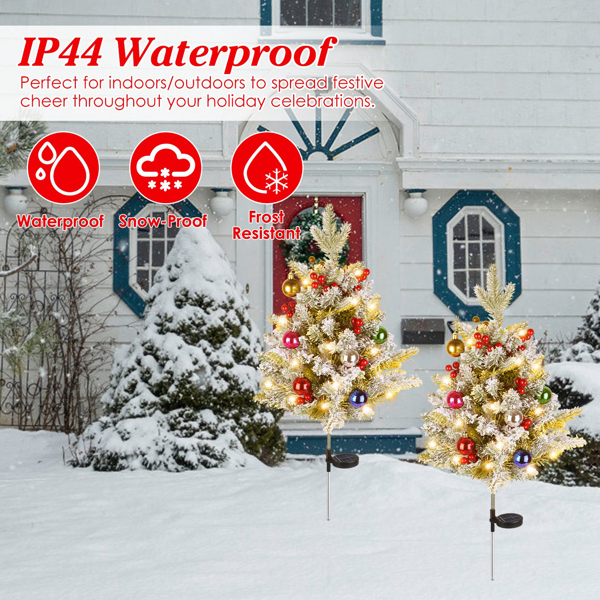 （自提可发加拿大，temu&tk下自提单）50-LED太阳能供电人造圣诞树——逼真设计搭配双照明模式，600mAh电池支持4小时太阳能快速充电，IP44防水等级，节日必备。-5