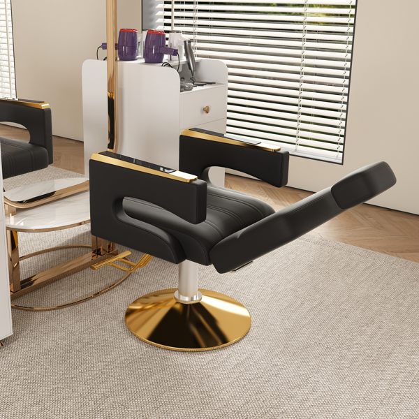 专业液压理发椅 - 360°旋转，高度可调，不锈钢扶手和可调节靠背，适用于沙龙和理发店-11