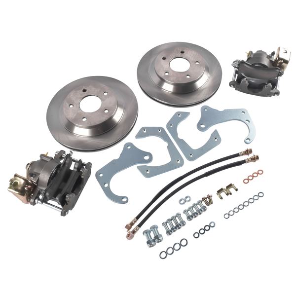 刹车盘套装 Rear Brake Disc Set for GM 7.5 Inch 10 Bolt Bolt-On Rear Brake Kit w/ E-Brake Fits over an axle with a maximum flange diameter of 6" O.D-5