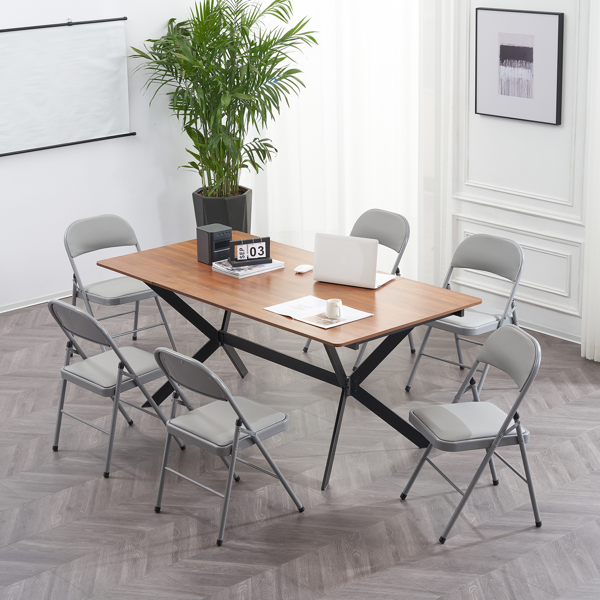 【同款编码：31709558】6pcs PVC 钢管 灰色 软包折叠椅 40*45*78cm-29