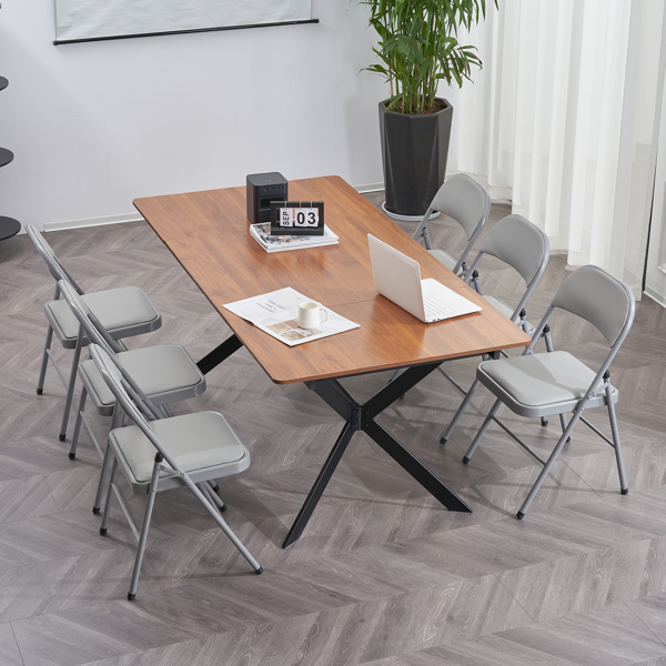 【同款编码：31709558】6pcs PVC 钢管 灰色 软包折叠椅 40*45*78cm-47