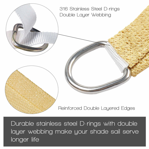 20'X26' 沙色HDPE遮阳帆-3