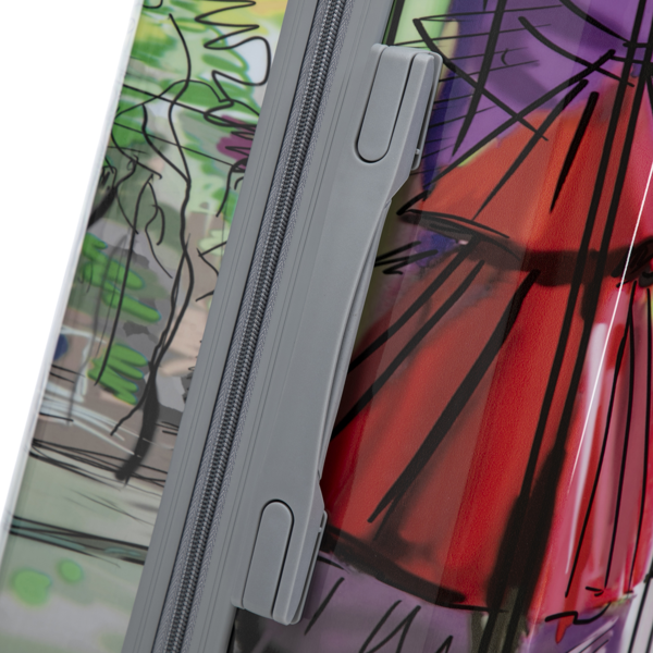 20"/24"/28" 3件套 PC 旋转轮行李箱，登机箱，带印花图案和密码锁（咖啡+铁塔）-19