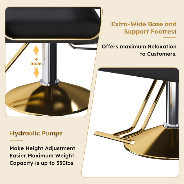 液压沙龙椅 - 360° 旋转理发师造型师椅带泵，不可倾斜美发椅，适用于美发沙龙、纹身和美容水疗（专业造型师设备）-5