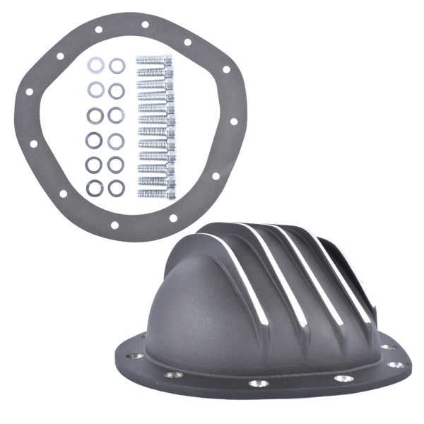 差速器盖 Rear Differential Rear End Cover Fits for Chevy GMC 8.75" RG 12 Bolt Black Cast Aluminum-2