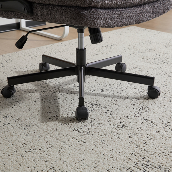 翻转式后背内置动态气囊腰靠十字交叉腿办公椅，宽座办公桌椅带翻转扶手与轮子，现代家用办公室梳妆台灰色十字交叉腿椅-16