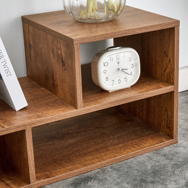 2 件套立方体电视柜，自由组合游戏娱乐中心媒体柜，开放式储物书架，适用于客厅，2 层书架 L 型电视柜，尺寸为 47.2*12*13.4。-10