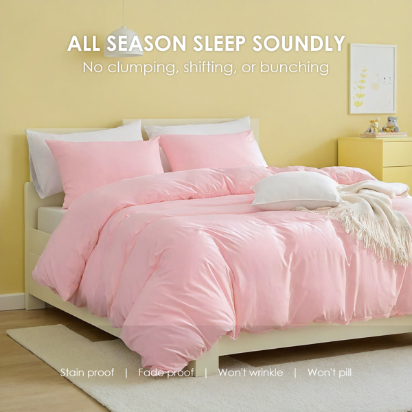 粉色大码被套套装，可爱小清新温馨男生女生卧室酒店使用，超细纤维透气柔软优质高品质，波西米亚风格，单人双人被套，圣诞节礼物-7